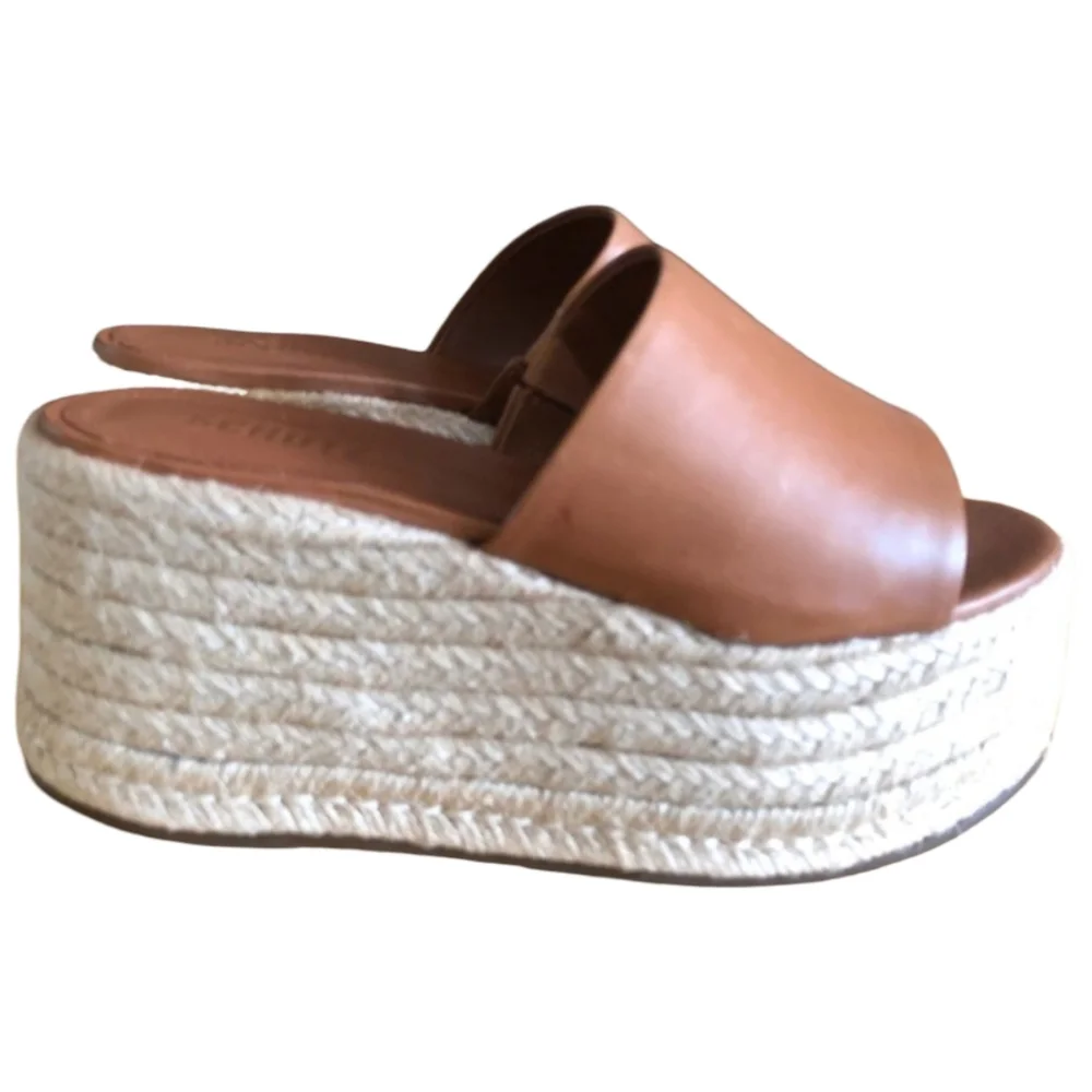 Schutz Marih Weekend Atanado Leather Platform Espadrilles Size 9.5 NWOT